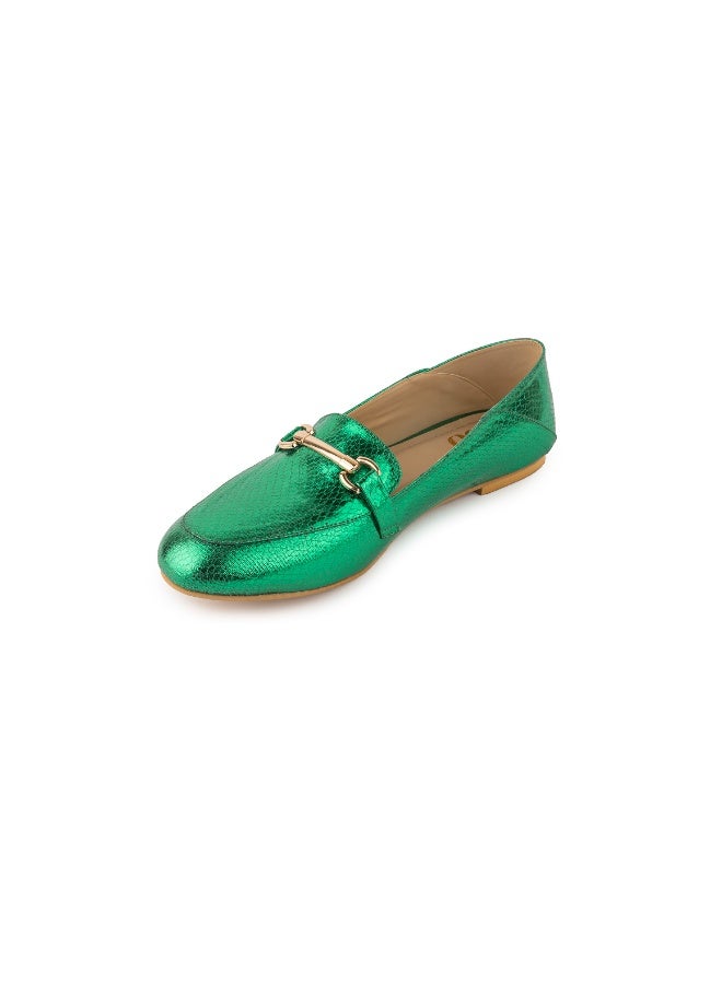 BOU Metallic Loafers - Green - Image 3